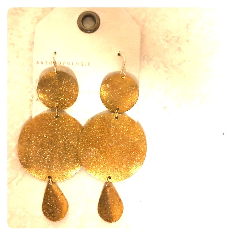 Anthropologie Dangle Earrings Gold